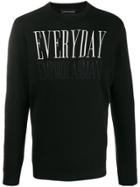Emporio Armani Embroidered 'everyday' Jumper - Black