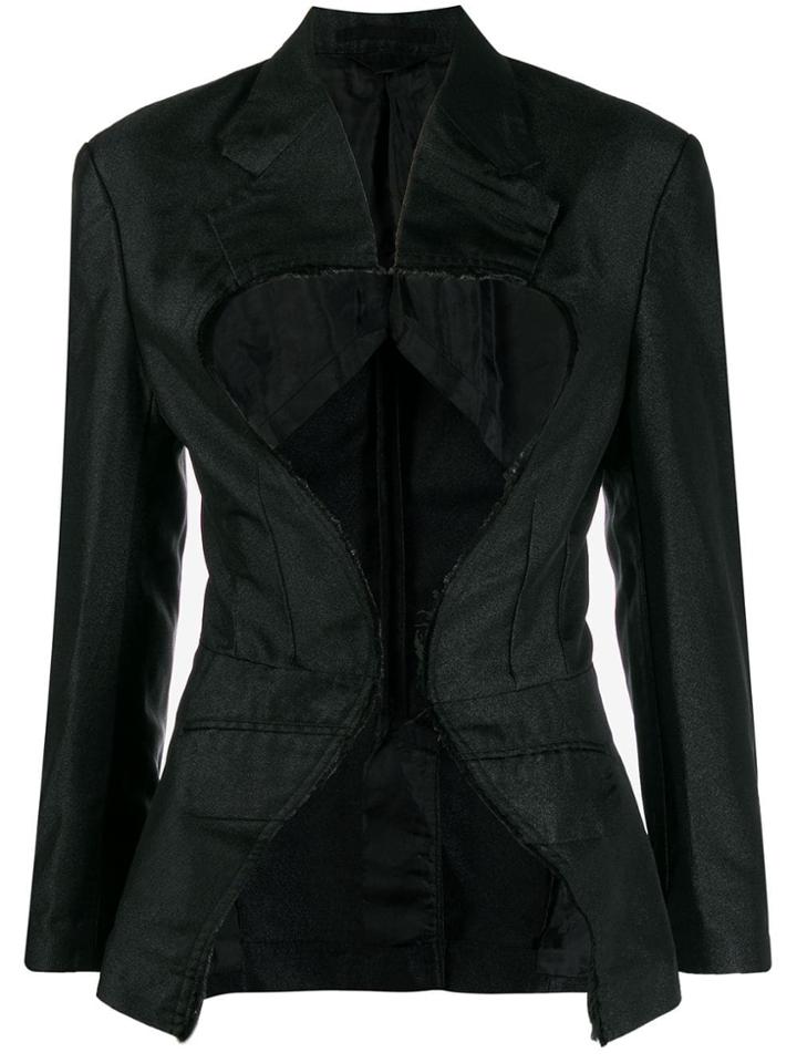 Comme Des Garçons Keyhole Cut-out Jacket - Black