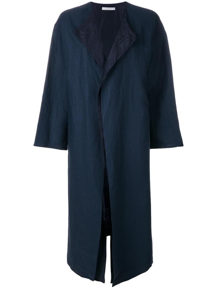 Dusan Linen Trench Coat - Blue