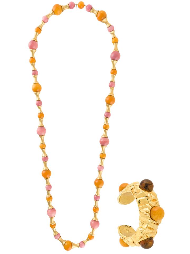Chanel Vintage Summer 1993 Necklace Set - Pink & Purple