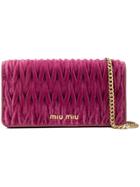 Miu Miu Quilted Wallet On Chain - Pink