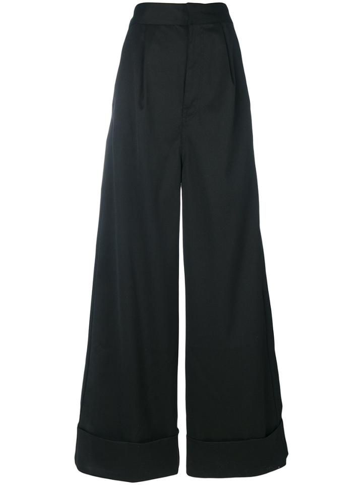 Mm6 Maison Margiela Wide Leg Trousers - Black