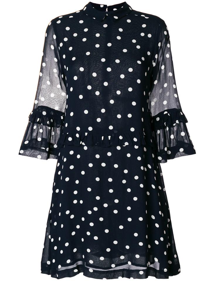 Ganni Polka Dot Print Dress - Blue