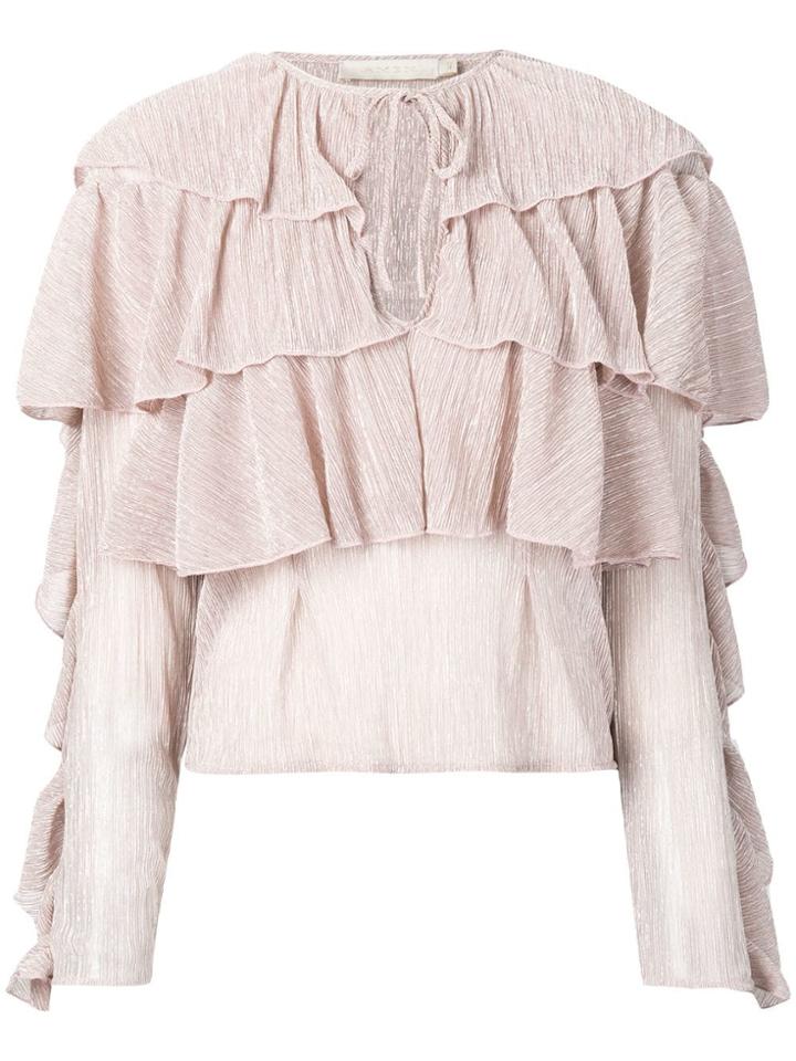 Amen Pink Ruffled Top