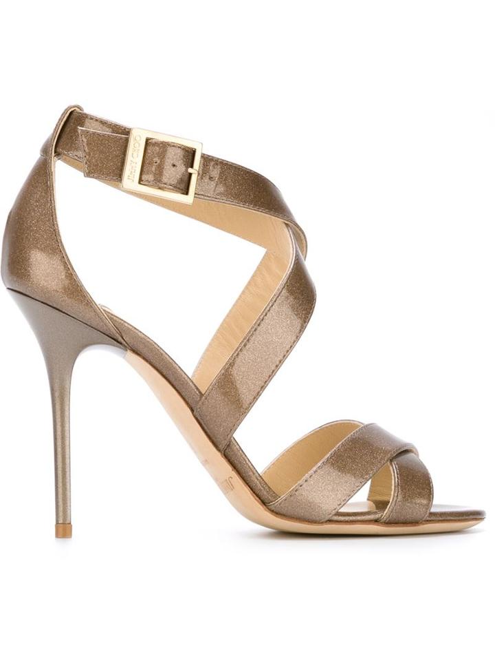 Jimmy Choo Lottie Sandals, Women's, Size: 35, Nude/neutrals, Calf Leather/leather
