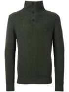 Kent & Curwen Buttoned High Neck Jumper - Green