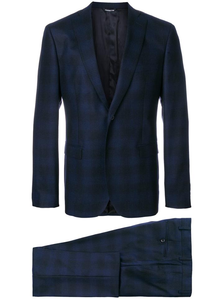 Tonello Plaid Suit - Blue