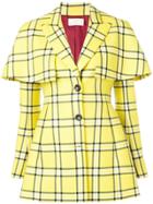 Sara Battaglia Check Flared Blazer - Yellow & Orange