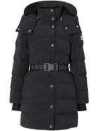 Burberry Detachable Hood Belted Puffer Coat - Black