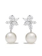 Yoko London 18kt White Gold Diamond Floral Drop Earrings - 7