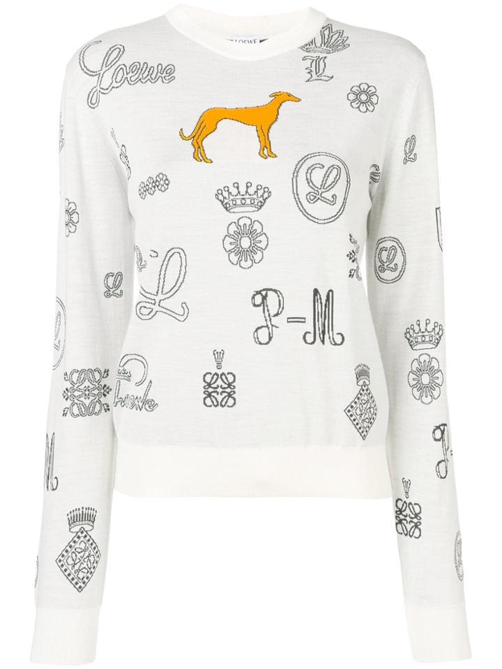 Loewe Intarsia-knit Jumper - White