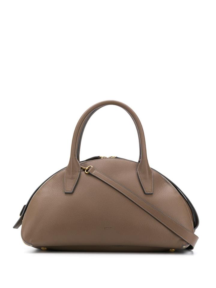 Rodo Zipped Half Circle Tote - Brown
