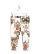 Roberto Cavalli Kids Baroque And Floral Print Leggings, Girl's, Size: 10 Yrs, White