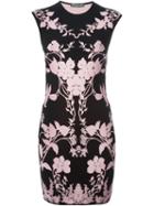 Alexander Mcqueen Floral Knit Dress, Women's, Size: M, Black, Viscose/polyester/polyamide/spandex/elastane