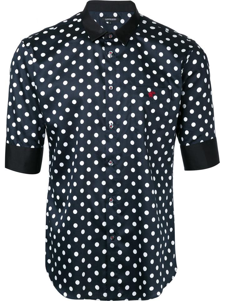 Loveless - Polka Dot Shirt - Men - Cotton - 3, Black, Cotton