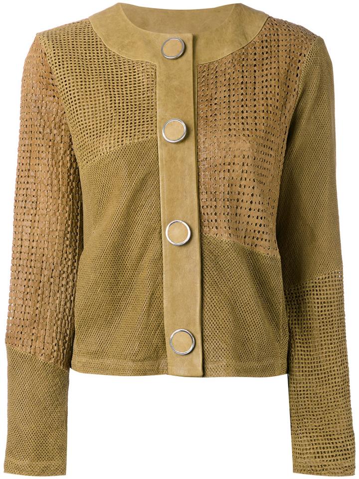 Drome - Perforated Jacket - Women - Calf Leather/acetate/cupro - S, Green, Calf Leather/acetate/cupro
