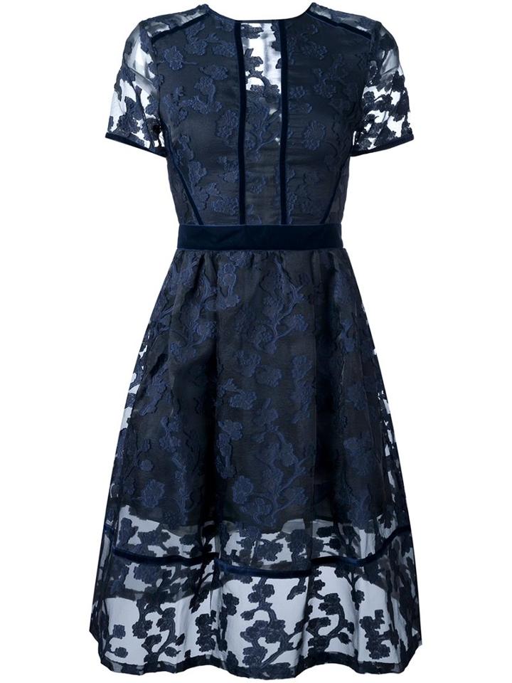 Perseverance London Devore Two Tone Lace Dress