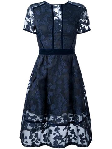 Perseverance London Devore Two Tone Lace Dress