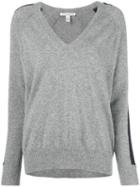 Autumn Cashmere Striped Panel Jumper - Grey