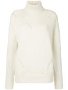 Michael Michael Kors Distressed Roll Neck Sweater - White