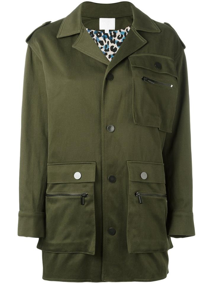 Lala Berlin Peyam Parka, Women's, Size: Large, Green, Cotton/linen/flax/viscose/cupro