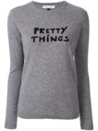 Bella Freud Pretty Things Slogan Sweater - Grey