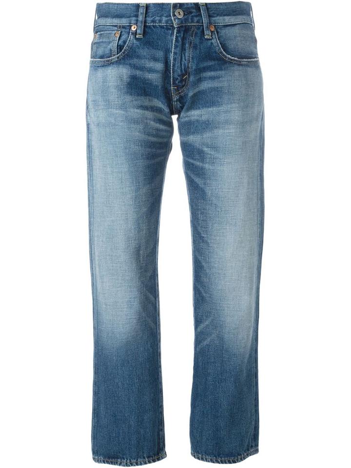 Junya Watanabe Comme Des Garçons Stonewashed Cropped Jeans, Women's, Size: M, Blue, Cotton
