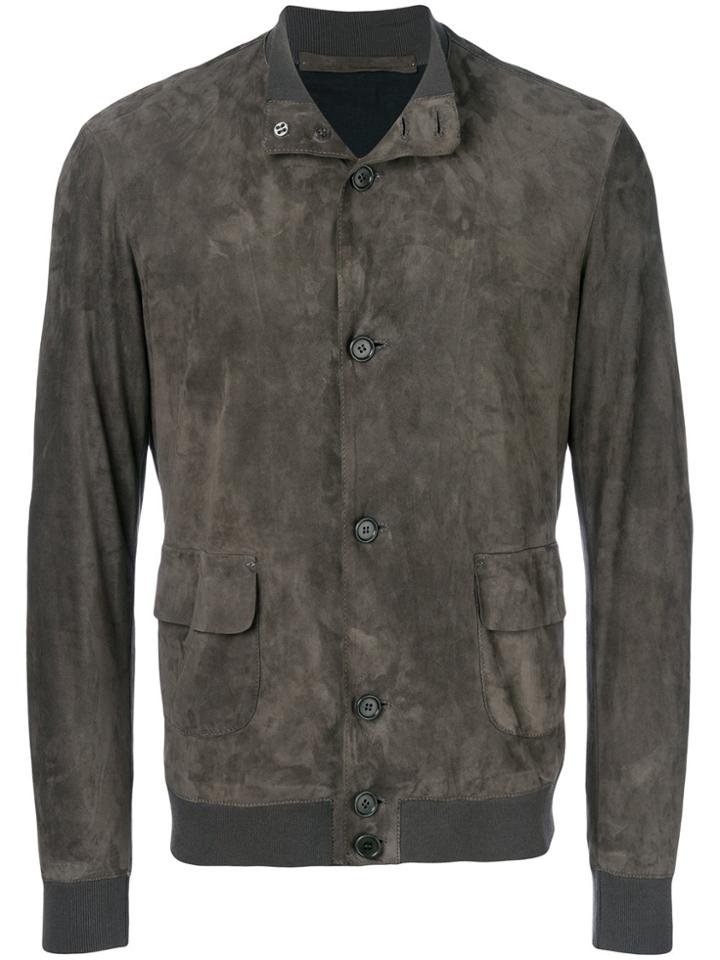 Salvatore Santoro Buttoned Bomber Jacket - Grey