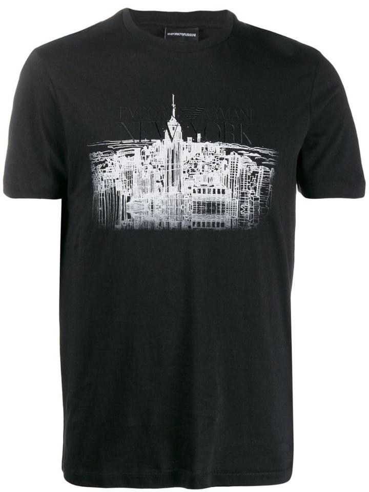 Emporio Armani New York Skyline T-shirt - Black