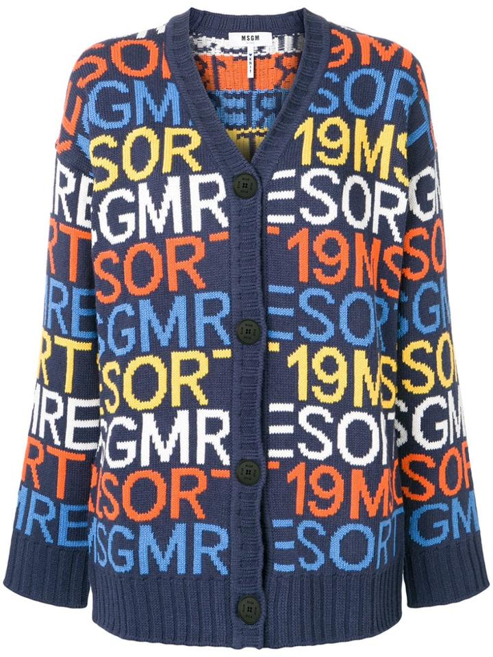 Msgm Resort 19 Cardigan - Blue