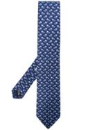 Salvatore Ferragamo Mouse And Elephant Print Neck Tie - Blue