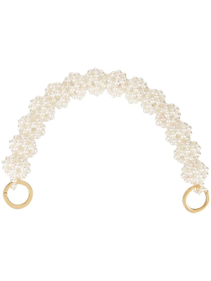 0711 Large Pearl-beaded Handle - White
