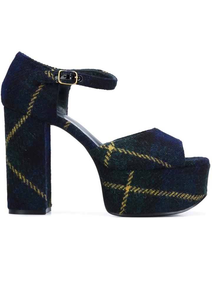 Mulberry Tartan Check Platform Sandals