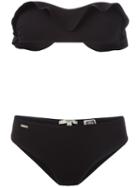 Fendi Ruffled Bikini Set, Women's, Size: 42, Black, Polyamide/spandex/elastane