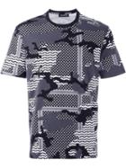 Neil Barrett Patterned Camouflage T-shirt, Men's, Size: Large, Black, Cotton