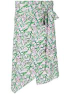 Dodo Bar Or Asymmetric Floral Print Skirt - Pink & Purple