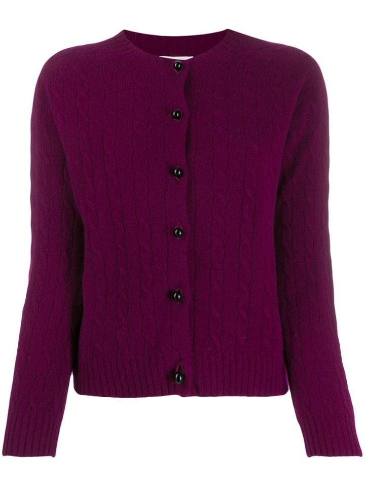 Erdem Jayelle Cashmere Fitted Cardigan - Purple