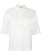 Marni Ruffle Pocket Shirt, Women's, Size: 42, White, Cotton