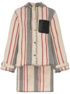 Loewe Logo Embossed And Buckled Wool Hoodie - Nude & Neutrals