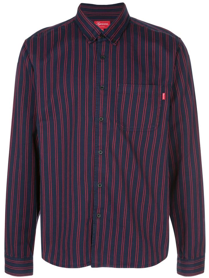 Supreme Striped Twill Shirt - Blue