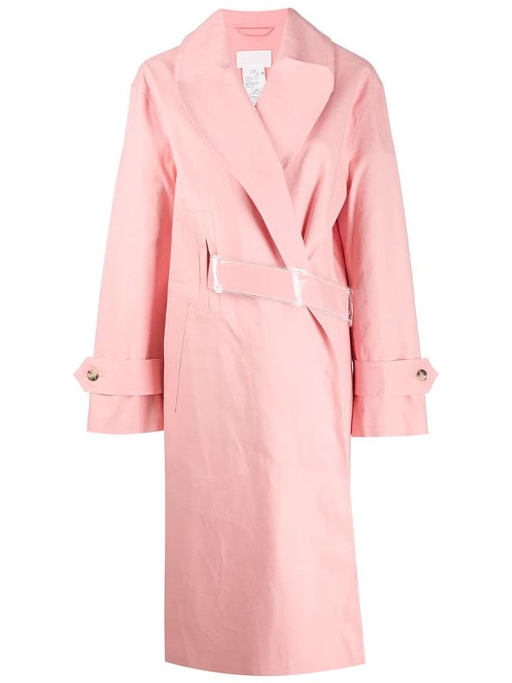 Mackintosh Maison Margiela Pink Bonded Cotton Single Breasted Trench