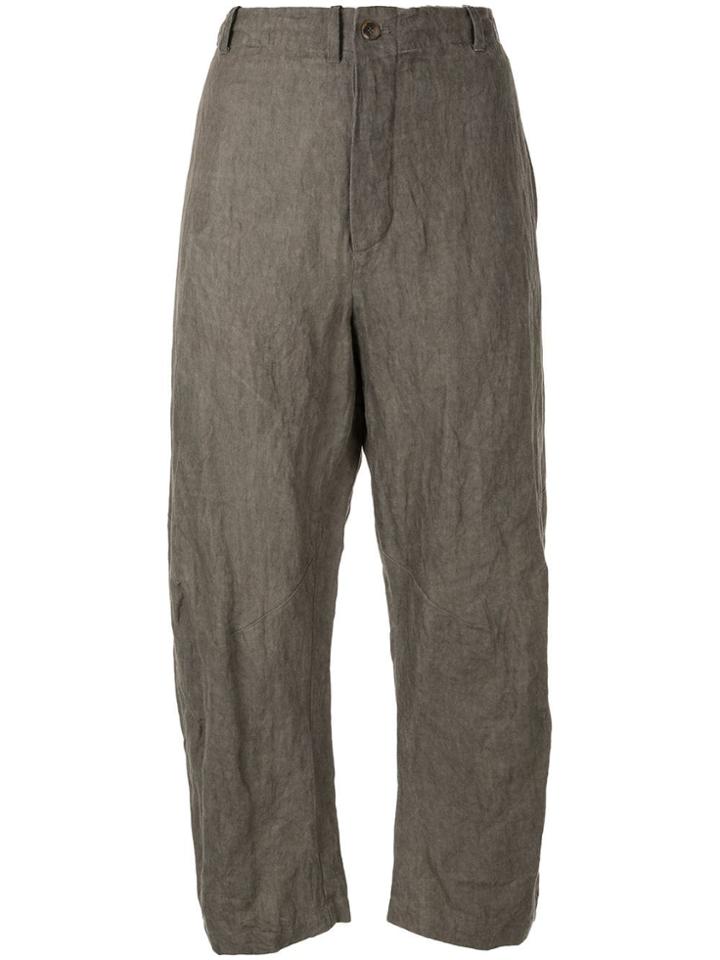 Forme D'expression Cropped Swag Pants - Grey