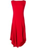 Chalayan Asymmetric Draped Shift Dress - Red