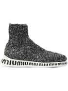 Miu Miu Sequin Ankle Sneakers - Black