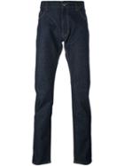 Z Zegna Stretch Straight Trousers, Men's, Size: 34, Blue, Cotton/spandex/elastane
