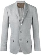 Brunello Cucinelli Three-button Blazer, Men's, Size: 48, Grey, Linen/flax/wool/silk/cupro