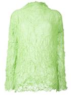 Issey Miyake Vintage Wrinkled Effect Top - Green