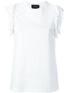 Simone Rocha Ruffled Sleeve T-shirt, Women's, Size: Medium, White, Cotton