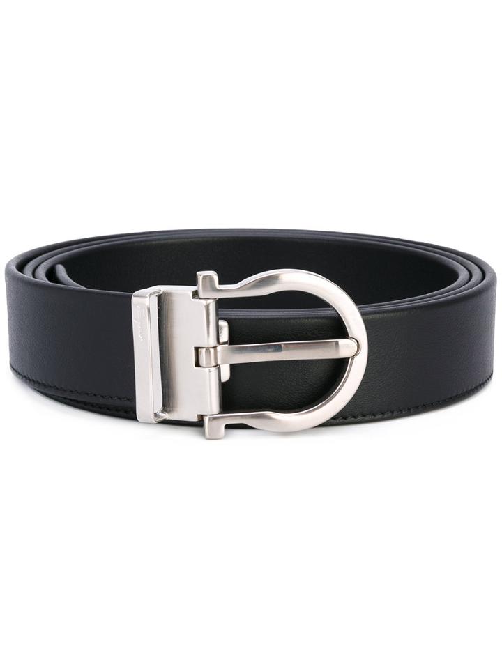 Salvatore Ferragamo - Silver Buckle Belt - Men - Leather - 115, Black, Leather