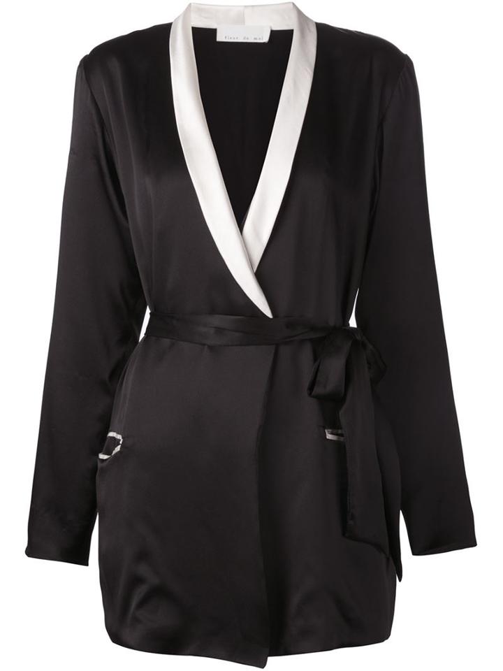 Fleur Du Mal Fleur Du Mal X Playboy Smoking Jacket, Women's, Size: Medium, Black, Silk